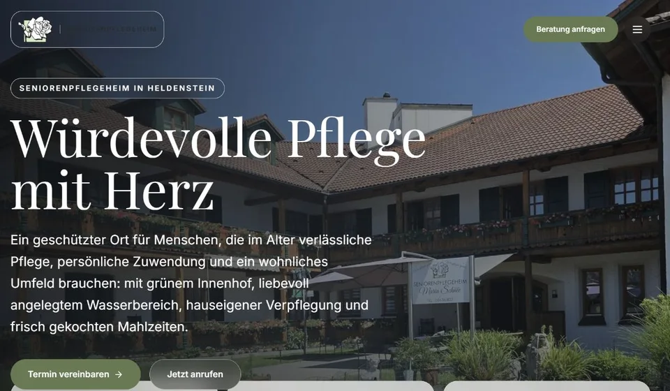 Website-Vorschau: Seniorenpflegeheim Maria Schnee